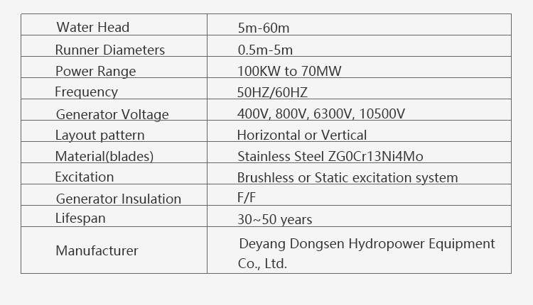 Axial Flow Type Kaplan Hydro Turbine Generator / Propeller Water Turbine 100 Kw