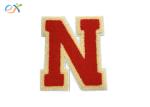 Iron On Garment Logo Letter Embroidered Badge , Chenille Embroidery Patches