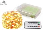Copper Wire Decorative Outdoor Led String Lights , 200 LED Rope Light AA Battery