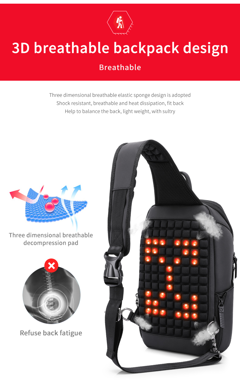 High quality custom logo men's fashion waterproof business sling bag shoulder bag chest bag