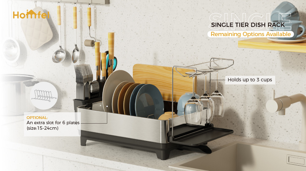 Rectangle Stainless Steel Detachable Dish Rack For Organizing