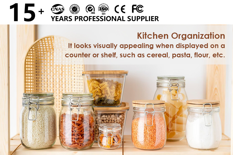 Free Food Storage Glass Cans with Clip Top