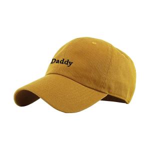 China Yellow Color 6 Panel Curved Visor Daddy Hats For Women wholesale