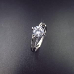 China Double Shining Stone Ring For Wedding / 925 Silver Infinity Ring wholesale