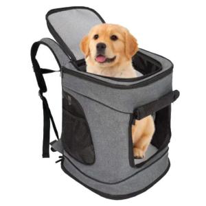 Shockproof Polyester Pet Travel Backpack With Mesh Windows