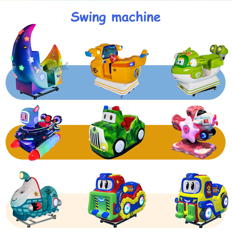 Cartoon Giraffe Coin Operated Kiddie Ride Rocking Chair Automatic Swing Machine