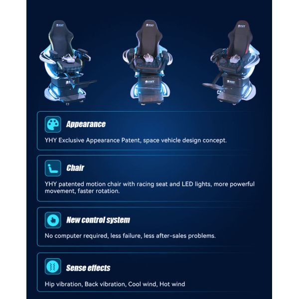 360 Vr Simulator Roller Coaster 9d Vr Chair Virtual Reality Flight Simulator Single Player