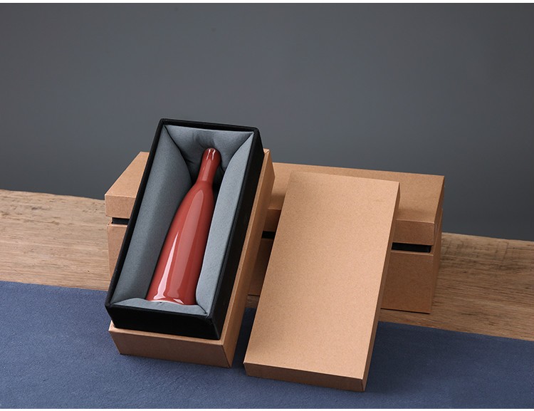 Custom Rigid Brown Kraft Paper Square Mug Bowl Storage Vase Packaging for Chinese Tea Cup Saucer Set