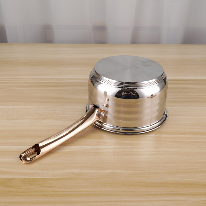 Golden Handle Kitchen Sauce Pans Stainless 201 Cooking Pot Set 16cm