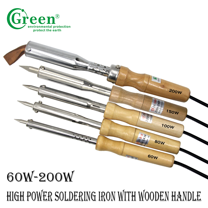 Wooden Handle Electric Soldering Iron , 200W Temperature Controlled Soldering Iron