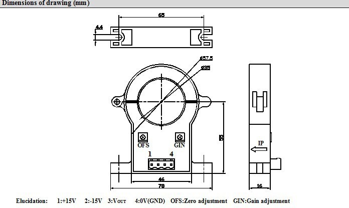 35mm Hole Diameter Hall Effect Linear Current Sensor For Welding Machine