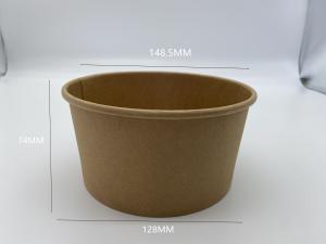 China Kraft Disposable Food Container 1000ML Paper Bowls For Restaurant wholesale
