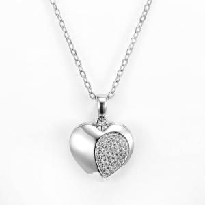 China 4.8 Grams 925 Silver CZ Pendant Anti-Allergic Double Heart Pendant Necklace wholesale