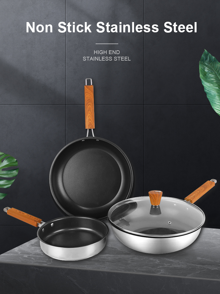 Hot Sale 4 Piece Kitchen Non Stick Cooking Pan Set Stainless Steel Pot Cooking Cookware Set