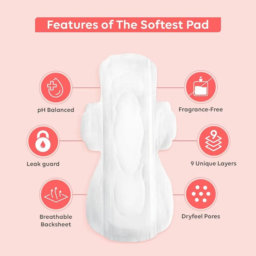 Day & Night Time Sanitary Napkins Reasonable Custom Disposable Cotton Ultra Thin Breathable 80ml For Pads