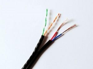 China IP Camera Cable UTP CAT5E 2 Pairs with CCA Power PE Jacket for Outdoor wholesale