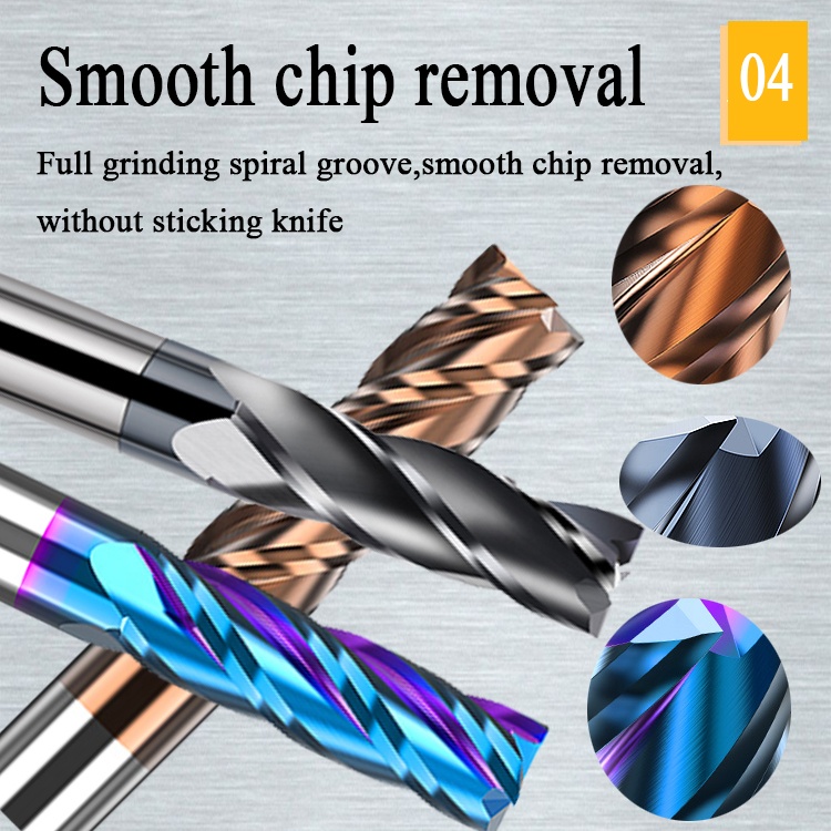 1 / 4 Inch CNC Solid Down Cut Brazed Tungsten Carbide End Mill Wood Roughing