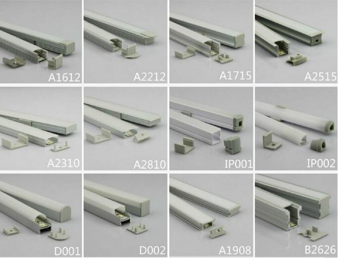 LED aluminum profiles LED extrusion profile A2623 for LED Strips Waterproof 2m length