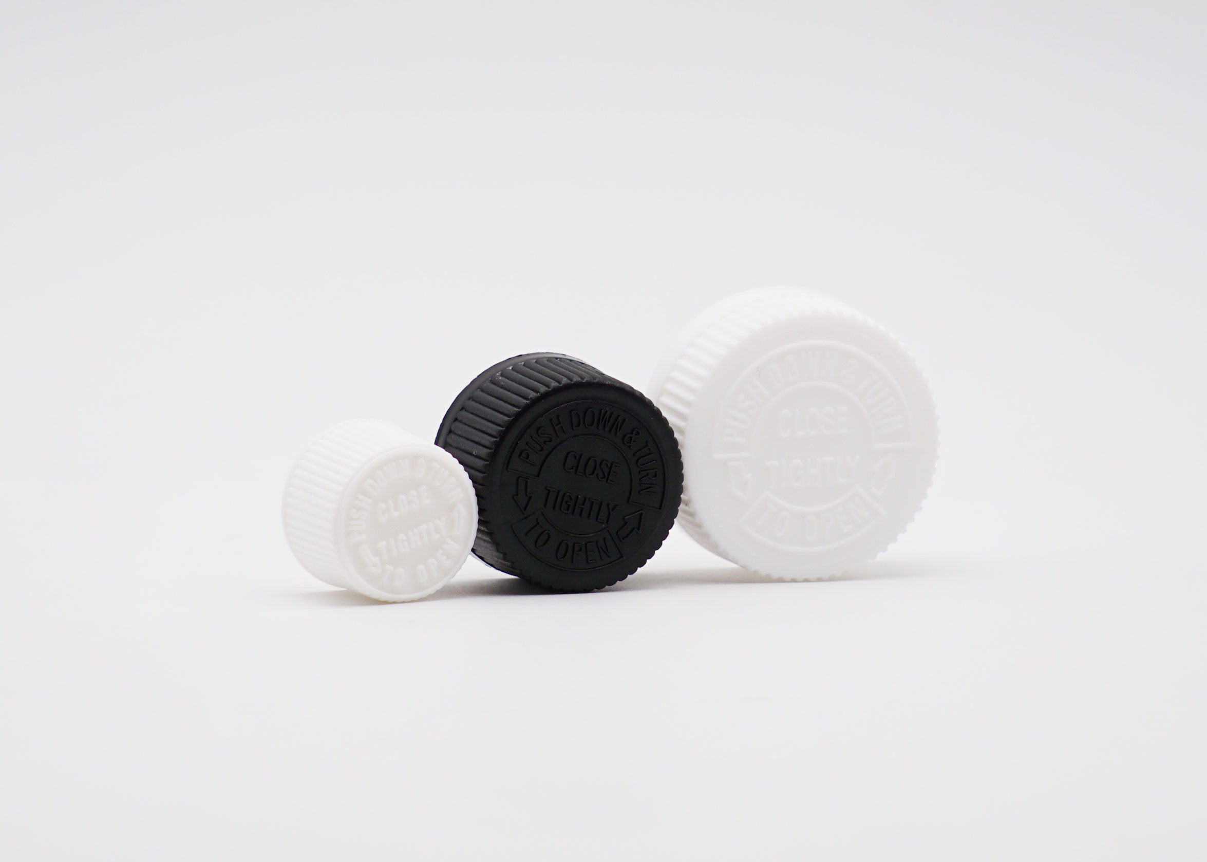 FDA Eco Friendly 15mm Child Resistant Caps with PE plug