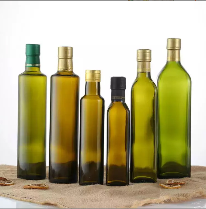 Glass Kitchen Bottle for Seasoning Acceptable OEM/ODM Glass Collar Olive Oil Bottle