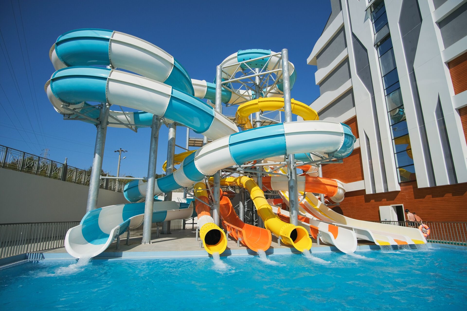 Kids Water Park Outdoor Playground Swimming Pool Equipment Water Spiral Slide
