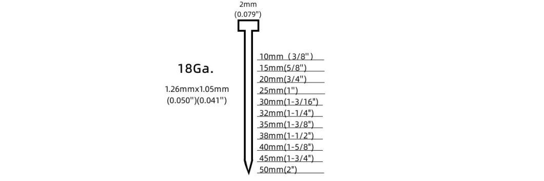18 Gauge F Series 40mm Brad Nail Straight Nail 40 for Furniture