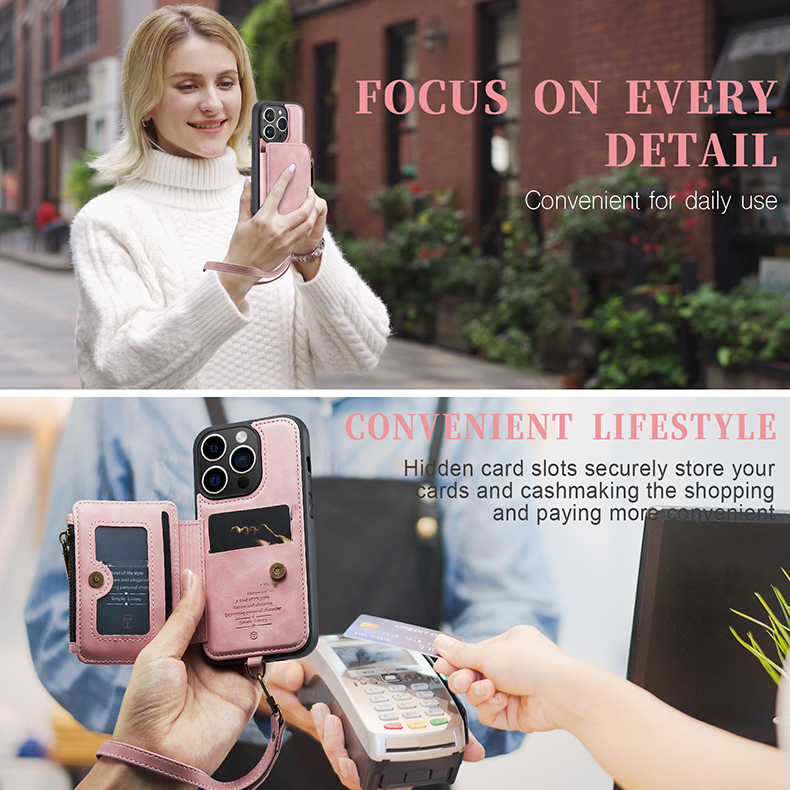 Wireless Charging Shockproof Leather Mobile Phone Cover for iPhone 14 Pro Max