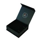 Black Custom Logo Hot Foil Hard Cardboard Packaging Paper Magnetic Gift Box With