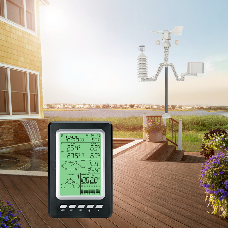 Smart Automatic Weather Station With Solar Rain Gauge And Data Logger ±1.0°C Accuracy