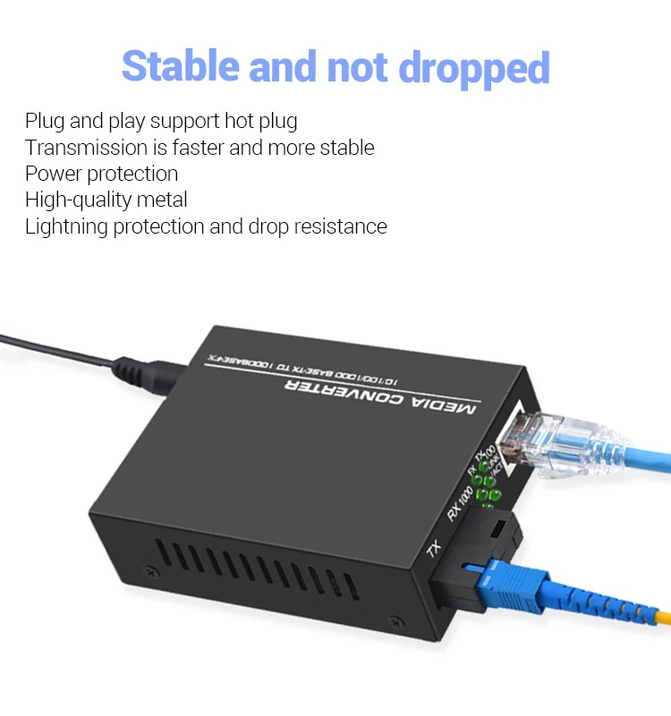 Packet Forwarding Rate 4.32 Mpps Media Converter for 10/100M Single Fiber Network
