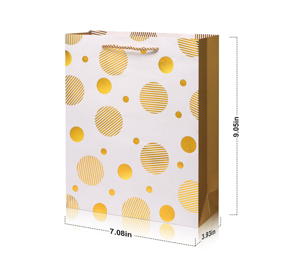 Custom Color Accepted Gold Foil Logo Gift Craft Shopping Paper Hand Bag With Handle
