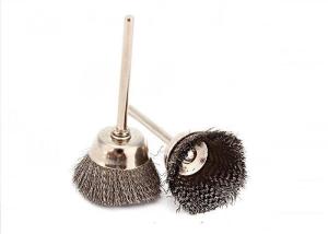China 3Mm Shank Steel Wire Cup Brush / Rotary Steel Wire Miniature Cup Brushes 16mm OD wholesale