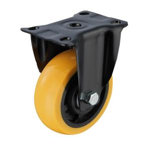 China Medium Duty Rigid Plate Polyurethane Caster Wheels For Trolley wholesale