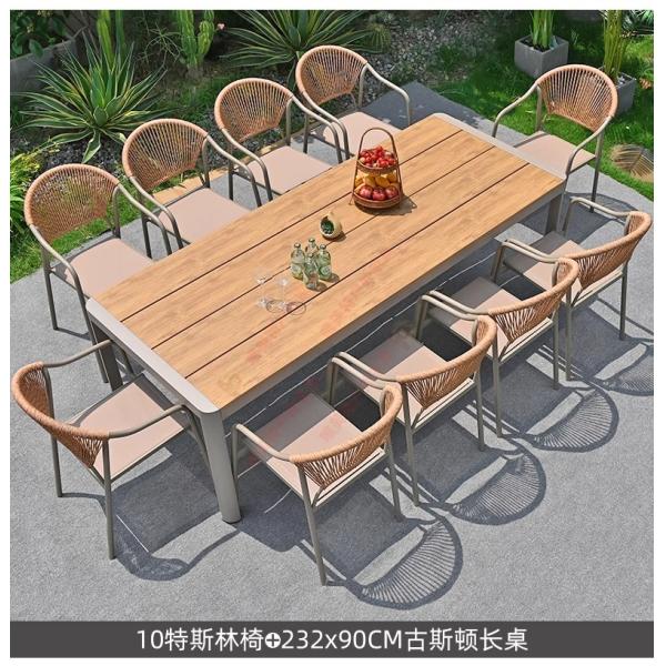 Outdoor Table And Chairs Set Waterproof And Sunproof Garden Patio Furniture Rattan Wicker Chair Combination For Villa Balcony Terrace And Open-Air