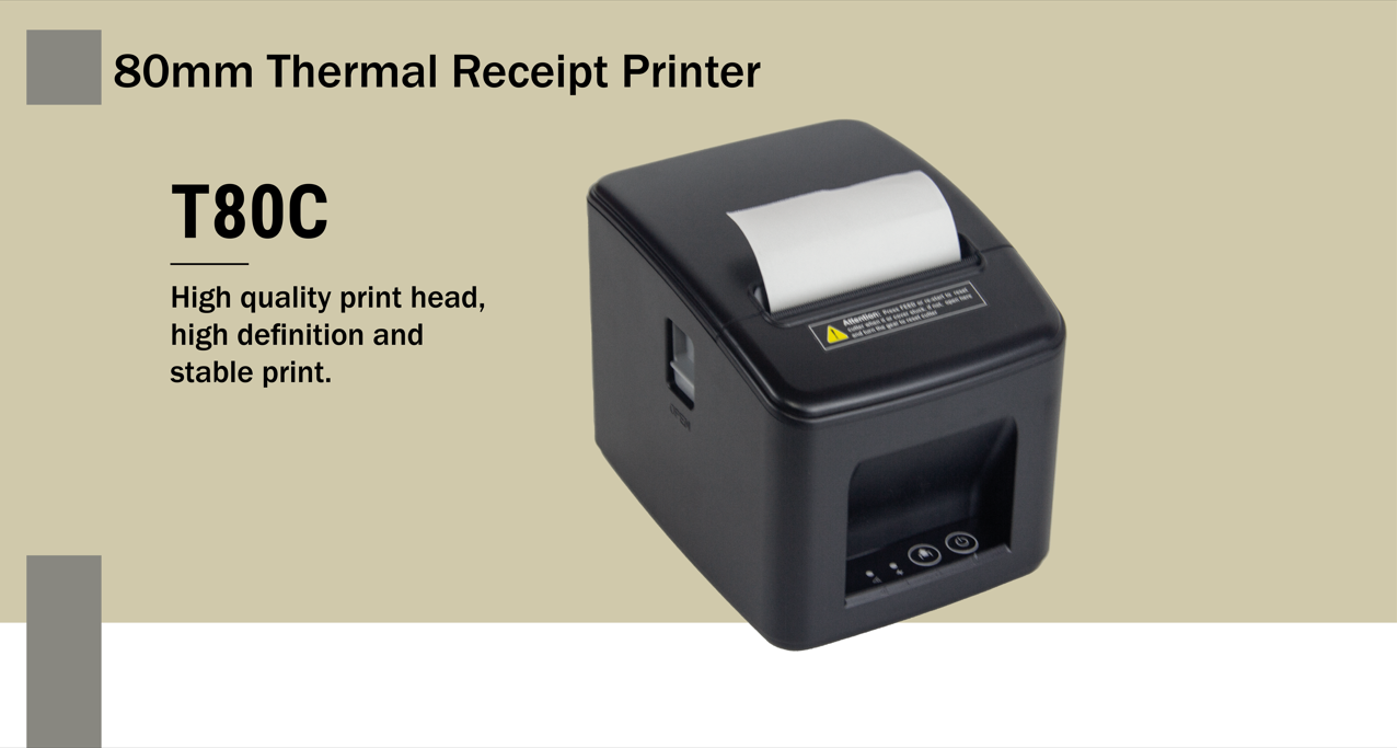 Fast Food Direct Thermal Receipt Printer with Printing Speed and Automatic Cutter