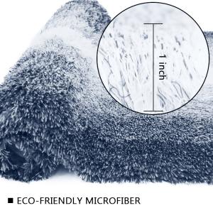 China Indigo High Pile Latex Backed Bath Mats Yarn Weight 1200GSM wholesale