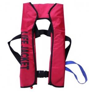 China Red Color Inflatable Life Jackets , Protective Self Inflating Life Vest wholesale