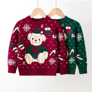 China Christmas Cold Season Baby Knitted Sweaters Pullover Children Jumper Warm Knit Kids Sweater Winter Clothing wholesale