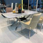 Home Furniture Marble Top Stainless Steel Dining Table 78inchx40inchx30inch
