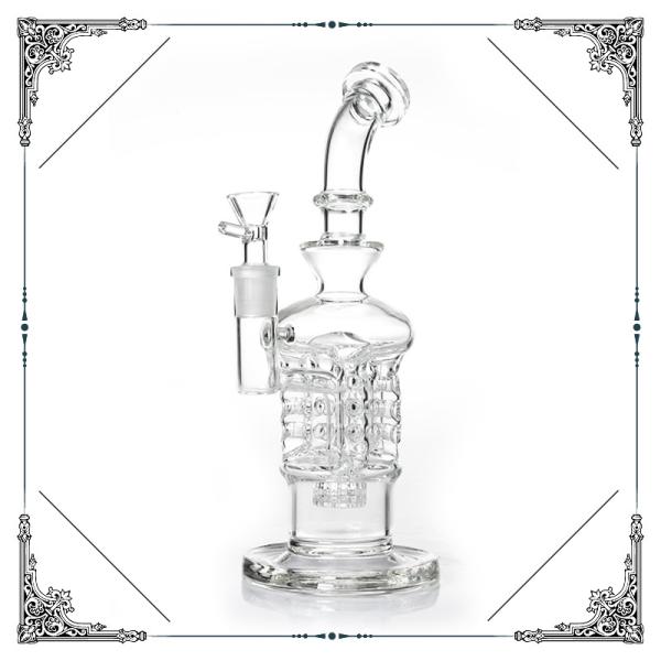 Swiss Perc Glass Smoking Water Pipe With Matrix Percolator Hookah Clear Bongs