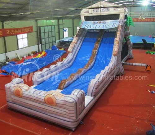 Giant Inflatable Slide / Large Blow Up Slide Round Log Themed Non Toxic