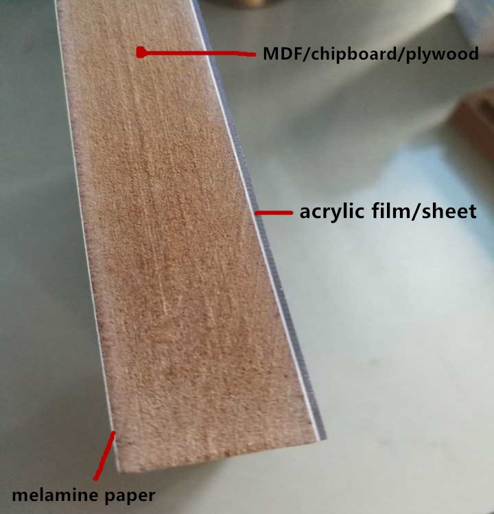 high gloss Acrylic sheet faced mdf board for 1-2mm acrylic sheet