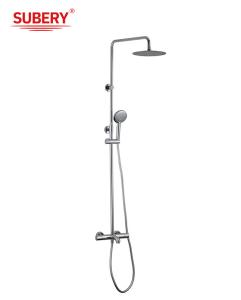 China Chrome Brass Thermostatic Faucets OEM Round Rainshower Handshower Temperature Adjustable wholesale