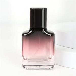 China Portable 30ml Gradient Glass Fragrance Perfume Glass Bottle With Black Sprayer Black Cap wholesale