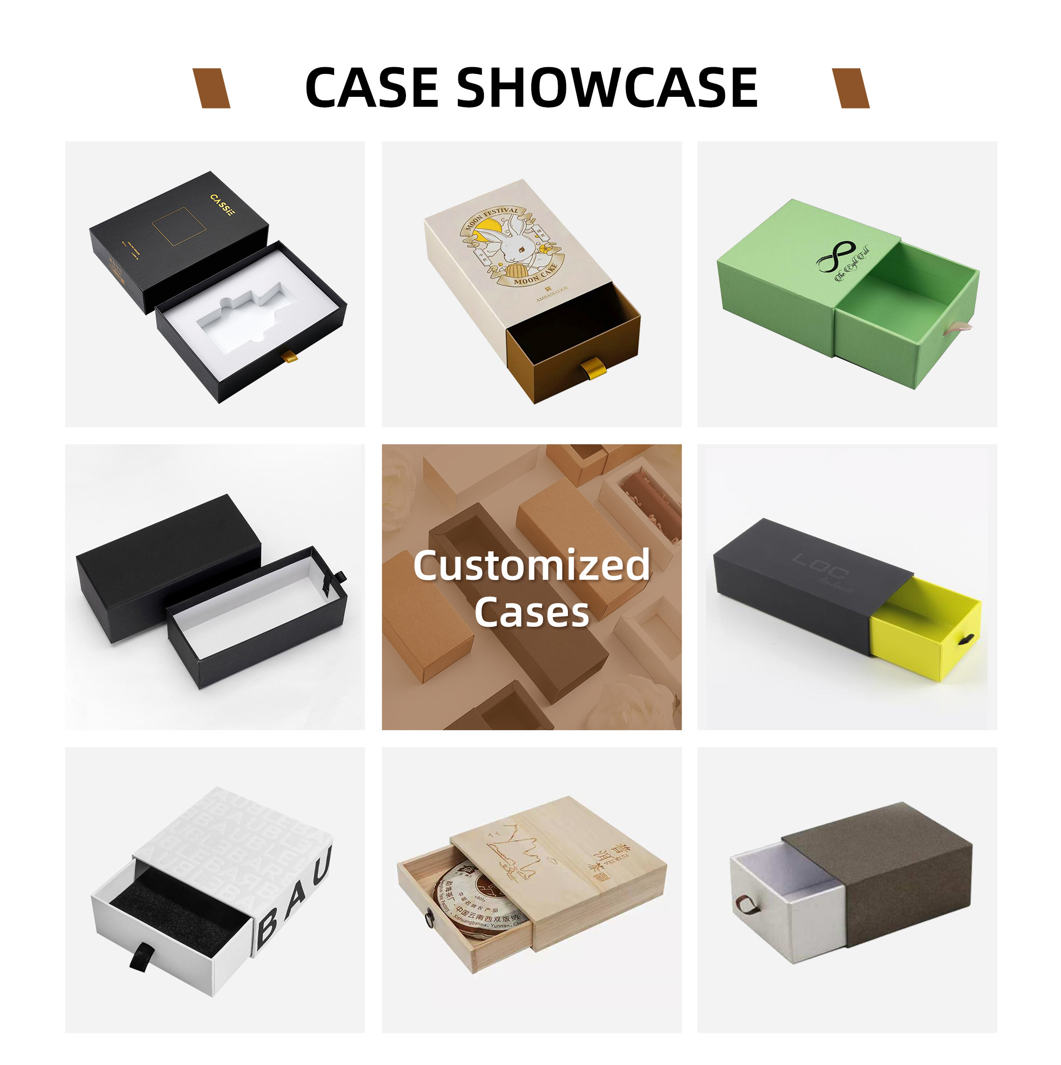 Recyclable Cardboard Drawer Box Coated Paper Gift Box With Ribbon For Perfume Packaging