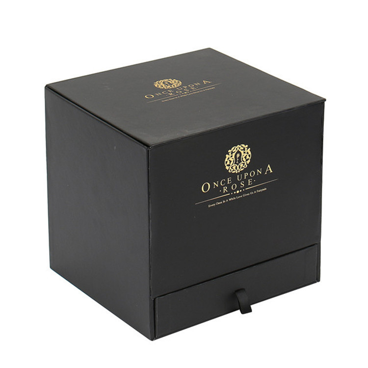 Square Cardboard Flower And Chocolate Gift Box With Drawer Design