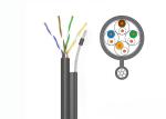Cat5e Aerial Cable With Messenger , Cat5e Outdoor Waterproof Ethernet Cable 1000