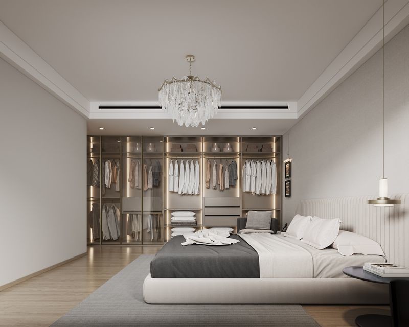 Sleek Elegantly Crafted Bedroom Steel Wardrobe Contemporary Bedroom Wardrobe OEM