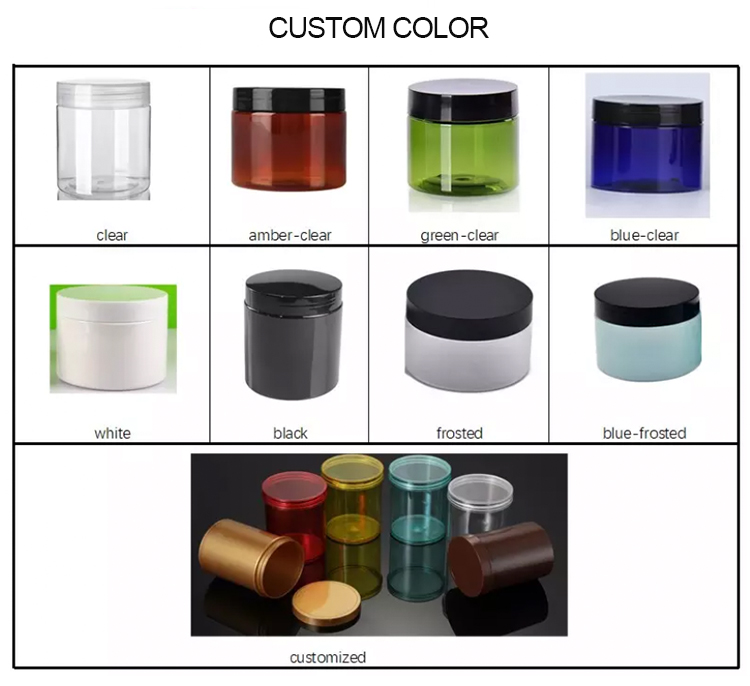 Empty Frosted Pet Acrylic Plastic Face Cosmetic And Packaging Body Butter Lotion Eye Cream Jar Lip Scrub Container With