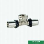 Female Threaded Tee Compression Double Straight Brass Press Union Fittings For